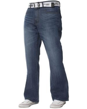 Kruze By Enzo Bootcut Denim Jeans - Blue