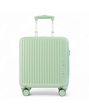 Infinity Leather Hard Shell Cabin 44 X 22 X 38 Cm Tsa Secure Luggage Suitcase Suitable For Easyjet, Ryanair Abs - Green