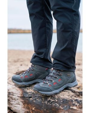 Mountain Warehouse 'Adventurer' Isodry Boots Cushioned Footbed Breathable Waterproof Hiking Shoes - Blue