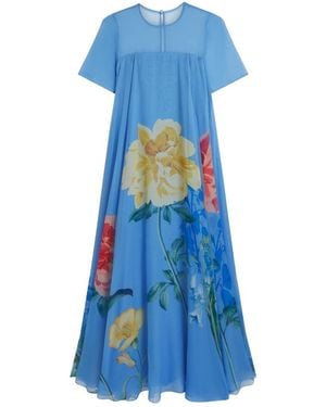 Ted Baker Marie Cap Sleeve Volume Maxi Dress - Blue