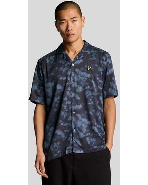Lyle & Scott Digital Floral Print Resort Shirt - Blue