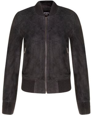 Infinity Leather Classic Ma-1 Suede Bomber Jacket-Newbury - Black