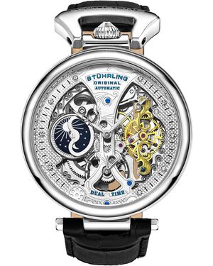 Stuhrling Emperor's Grand Dt Automatic 46Mm Skeleton - Grey