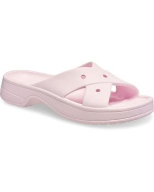 Crocs™ Classic Cross Strap Thermoplastic Milk Sandals - Pink