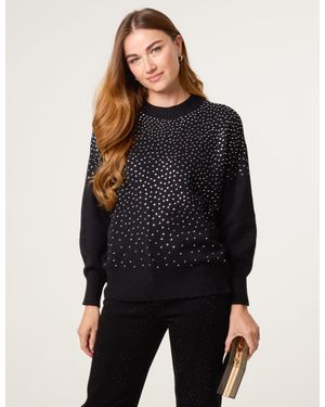 Blue Vanilla Diamante Jumper - Black