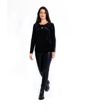 Chapter London Top Met Fluwelen Knoop - Zwart