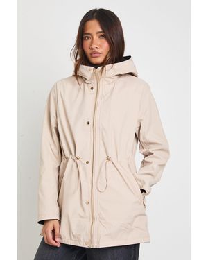 Boohoo Reversible Mac - Natural