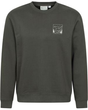 Mountain Warehouse 'Mountain Scene' Graphic Sweatshirt Warm Casual Lightweight Pullover Top Cotton - Grey