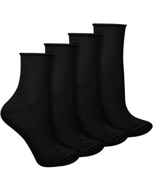 Steve Madden 4 Pairs Ladies Bamboo Sensory Socks - Black