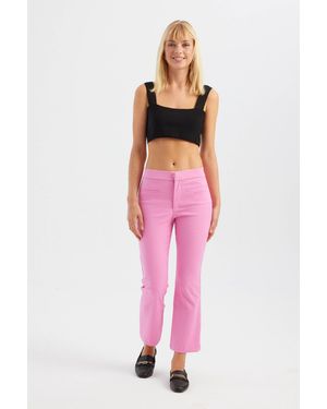Hiccup Square Neck Crop Top - Pink