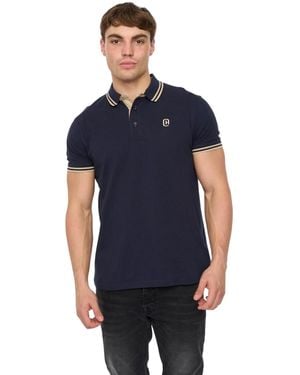 Crosshatch Mackerby Polo Shirt Cotton - Blue