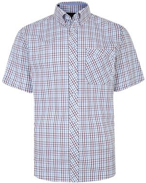 KAM Jeanswear Kam Big And Tall Check Half Sleeve Shirt - Blue