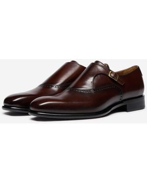 Oliver Sweeney Antiqued Calf Leather Monk Shoes - Brown