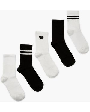 Boohoo 5 Pack Sports Socks - Black