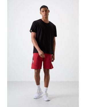 TOMMY LIFE Pull-On Sweat Shorts - Red