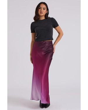 Urban Bliss Ombre Bias Cut Maxi Skirt - Purple