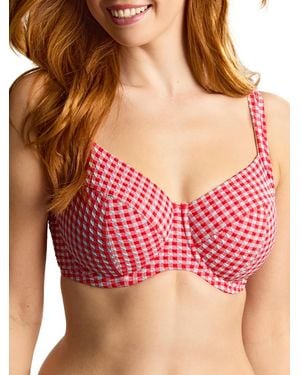 Panache Gingham Olivia Full Cup Bikini Top - Red