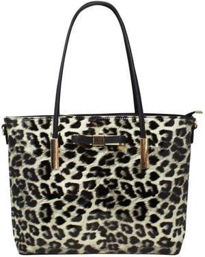 SVNX Patent Leopard Print Tote Bag - Black