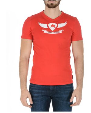 Andrew Charles by Andy Hilfiger T-Shirt Short Sleeves V-Neck Kenan - Red