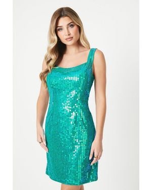 Debut London By Coast Sequin Embellished Mini Dress - Blue