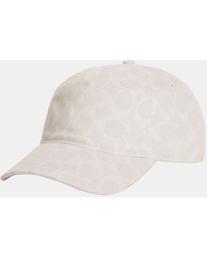 COACH Signature C Denim Baseball Hat - White