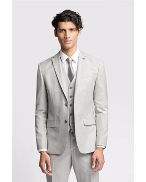 Ted Baker Single Breasted Long Sleeve Two Button Slim Fit Suit Jacket - Grey