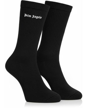 Palm Angels Lange Katoenen Sokken Pmra001S24Fab0021001 - Zwart