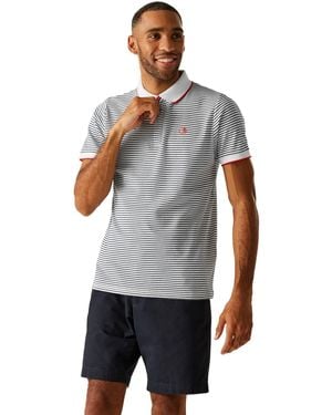 Regatta Tiver Striped Polo Shirt - Grey