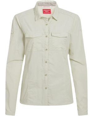 Craghoppers Ladies Adventure Iii Nosilife Long-Sleeved Shirt (Pear Drop) - Grey