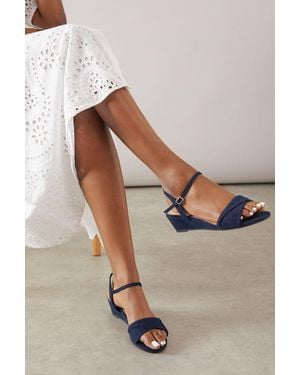 Wallis Wide Fit Ranae Soft Twist Low Wedge Sandals - Brown