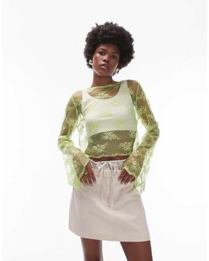 TOPSHOP Co-Ord Lace Top - Green
