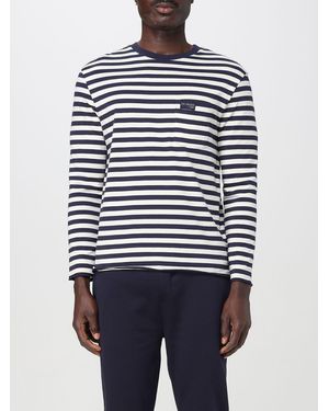Fay Long Sleeve Pocket Tee - Blue