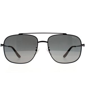 BMW Aviator Matte Smoke Mirror Bw0005 Sunglasses Metal - Grey