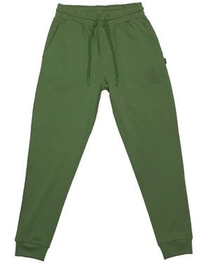 Aquascutum Solid Patterned Tapered Fit Slim Joggers - Green