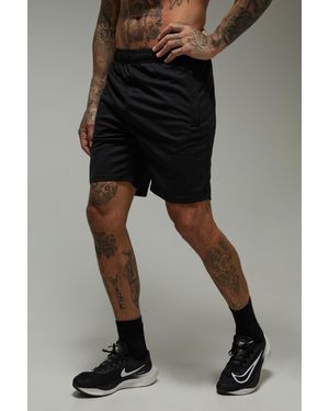 BoohooMAN Tall Man Active Zip Pockets Stretch 7inch Gym Short - Black