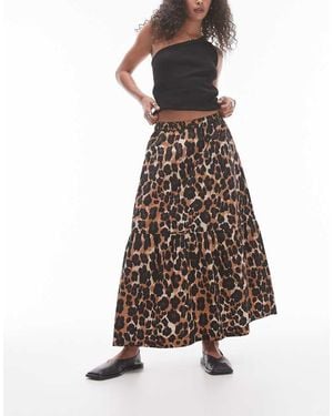 TOPSHOP Tiered Midi Skirt - White