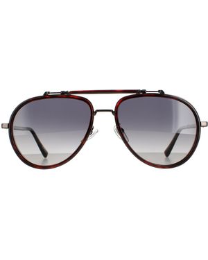 Chopard Aviator Honey Havana Smoke Gradient Polarised Schf24 Metal (Archived) - Brown