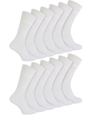 IOMI 12 Pair Multipack Diabetic Bamboo Socks - White