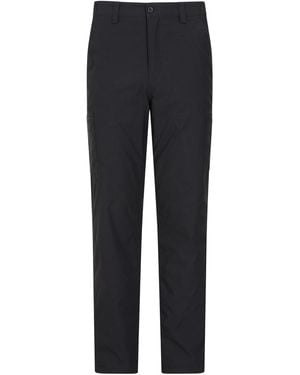 Mountain Warehouse 'Trek' Trouser Lightweight Fleece Lined Stretchy Quick Dry Outdoor Trousers - Blue
