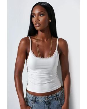 Busem Fitted Crop Lace Cami Top - White