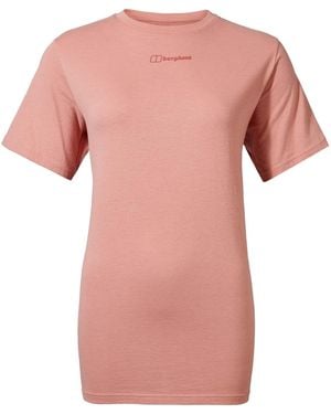 Berghaus Womenss Boyfriend Logo Short Sleeve T-Shirt - Pink