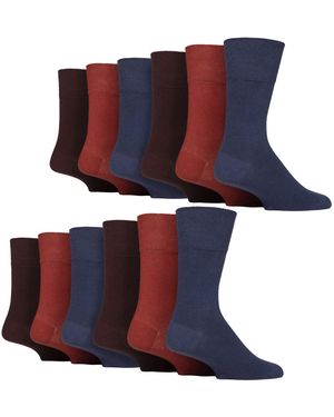IOMI 12 Pairs Gentle Grip Top Diabetic Socks - Blue