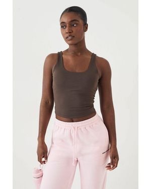 DSGN Studio Sculpt Padded Scoop Neck Vest Top - Brown
