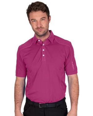 Island Green Gestikt Golf Poloshirt (mulberry) - Paars