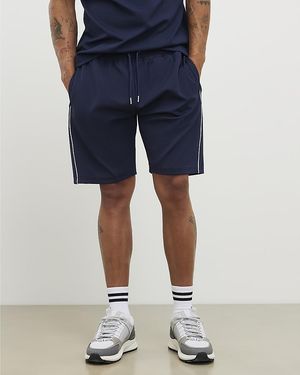 River Island Shorts Slim Fit Textured Tipped Elasticated - Blue
