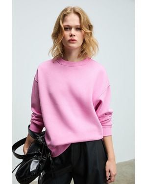 Grimelange Oversized Crew Neck Sweatshirt - Pink