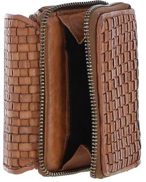 Ashwood Leather Vintage Woven 7 Card Purse - Brown