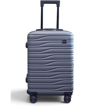 Infinity Leather Harde Shell Grijze Cabine 48 X 37 X 20 Cm Bagagekoffer - Blauw