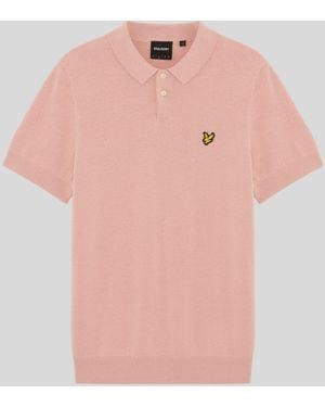 Lyle & Scott Cotton Knitted Polo Shirt - Pink