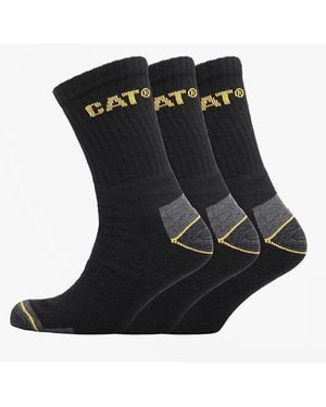 Caterpillar Crew 3 Pack Boot Socks Cotton - Black